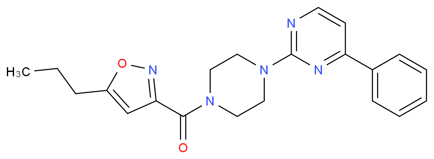 4-phenyl-2-{4-[(5-propylisoxazol-3-yl)carbonyl]piperazin-1-yl}pyrimidine_分子结构_CAS_)