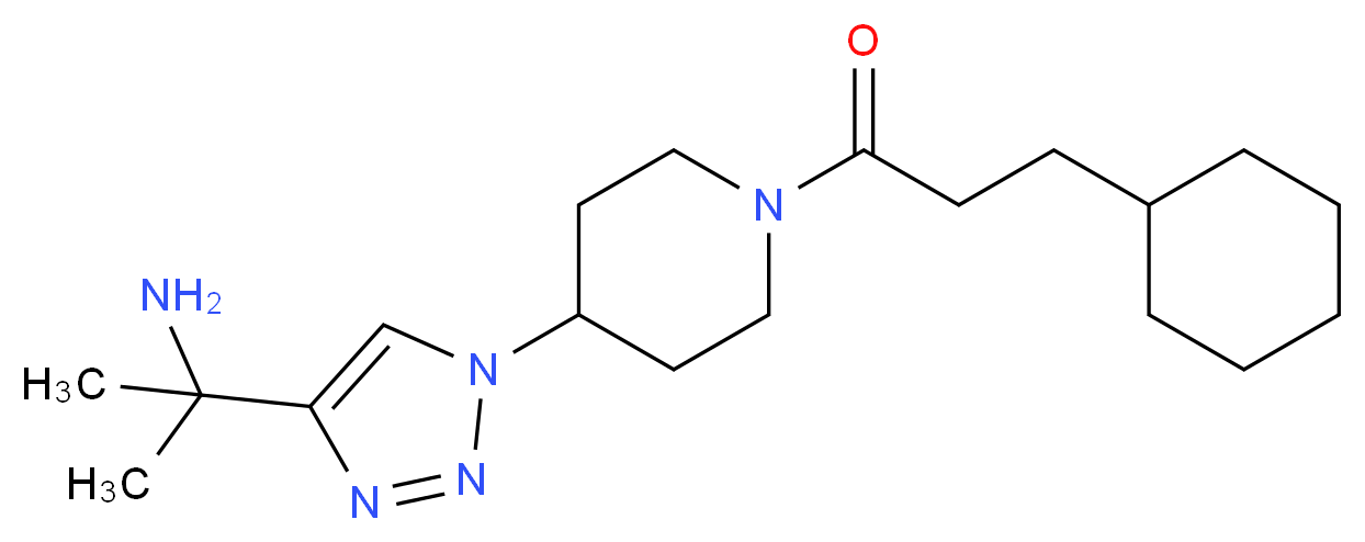(1-{1-[1-(3-cyclohexylpropanoyl)piperidin-4-yl]-1H-1,2,3-triazol-4-yl}-1-methylethyl)amine_分子结构_CAS_)