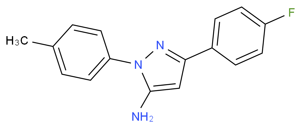 3-(4-fluorophenyl)-1-(4-methylphenyl)-1H-pyrazol-5-amine_分子结构_CAS_618092-86-7)