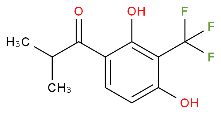 1-[2,4-dihydroxy-3-(trifluoromethyl)phenyl]-2-methylpropan-1-one_分子结构_CAS_1204737-93-8