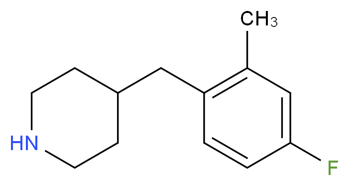 4-[(4-fluoro-2-methylphenyl)methyl]piperidine_分子结构_CAS_955287-76-0