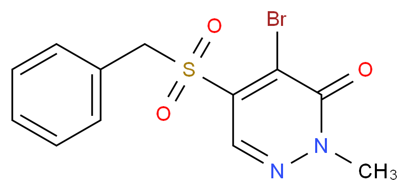 4-bromo-2-methyl-5-phenylmethanesulfonyl-2,3-dihydropyridazin-3-one_分子结构_CAS_97120-13-3