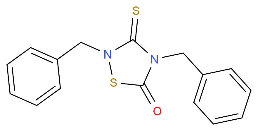 2,4-dibenzyl-3-sulfanylidene-1,2,4-thiadiazolidin-5-one_分子结构_CAS_72966-20-2