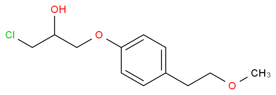 1-chloro-3-[4-(2-methoxyethyl)phenoxy]propan-2-ol_分子结构_CAS_56718-76-4