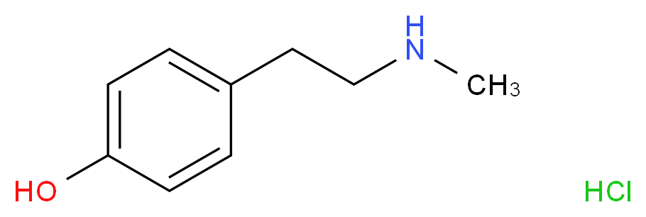 4-[2-(methylamino)ethyl]phenol hydrochloride_分子结构_CAS_13062-76-5