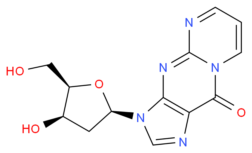 3-[(2R,4R,5R)-4-hydroxy-5-(hydroxymethyl)oxolan-2-yl]-3H,10H-pyrimido[1,2-a]purin-10-one_分子结构_CAS_87171-83-3