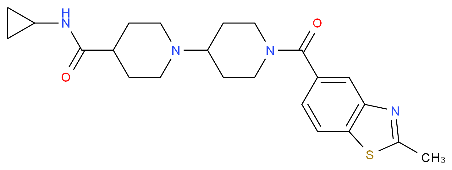 N-cyclopropyl-1'-[(2-methyl-1,3-benzothiazol-5-yl)carbonyl]-1,4'-bipiperidine-4-carboxamide_分子结构_CAS_)