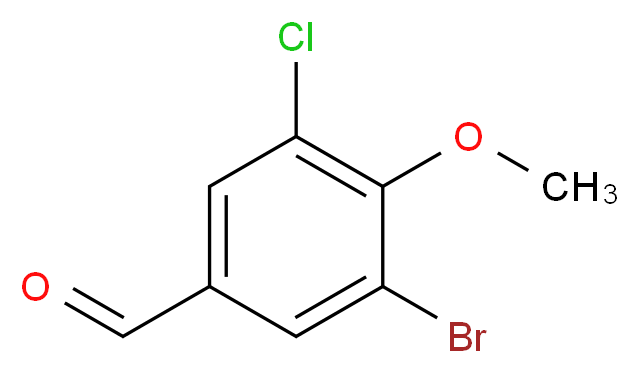 3-bromo-5-chloro-4-methoxybenzaldehyde_分子结构_CAS_161565-36-2