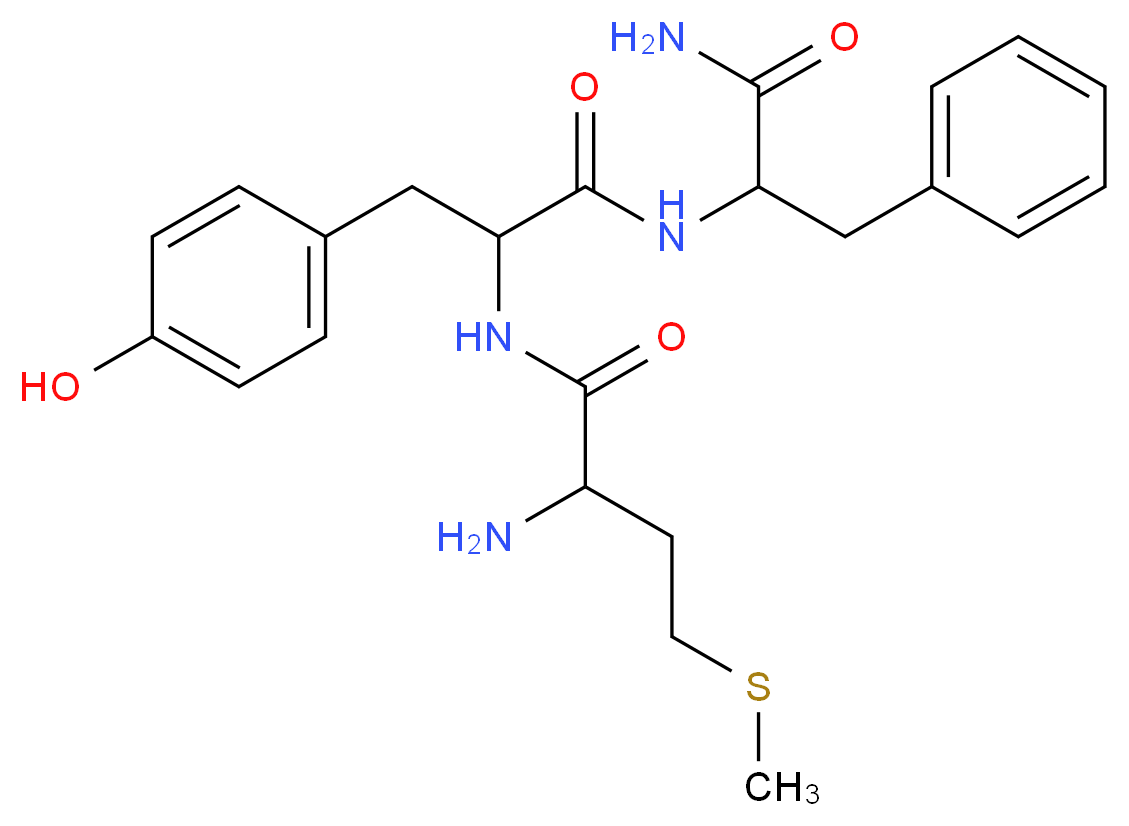 2-amino-N-{1-[(1-carbamoyl-2-phenylethyl)carbamoyl]-2-(4-hydroxyphenyl)ethyl}-4-(methylsulfanyl)butanamide_分子结构_CAS_37637-13-1