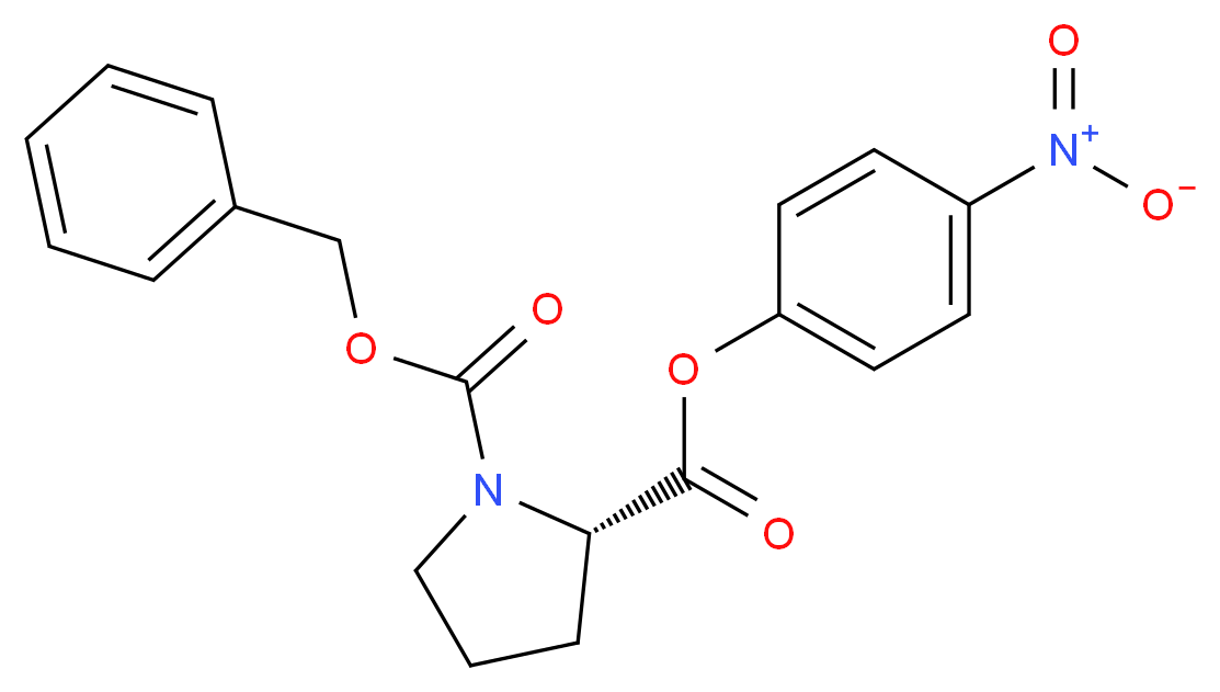 1-benzyl 2-(4-nitrophenyl) (2S)-pyrrolidine-1,2-dicarboxylate_分子结构_CAS_3304-59-4