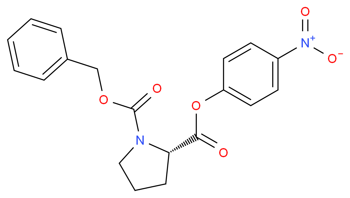 N-CBZ-L-PROLINE-p-NITROPHENYL ESTER_分子结构_CAS_3304-59-4)