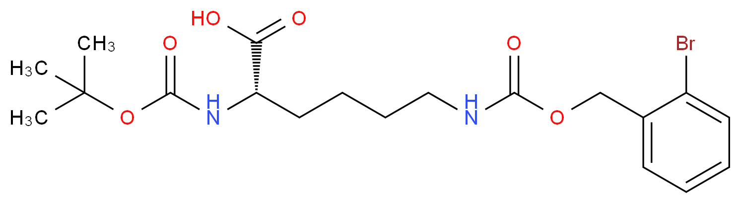 (2S)-6-({[(2-bromophenyl)methoxy]carbonyl}amino)-2-{[(tert-butoxy)carbonyl]amino}hexanoic acid_分子结构_CAS_47592-74-5