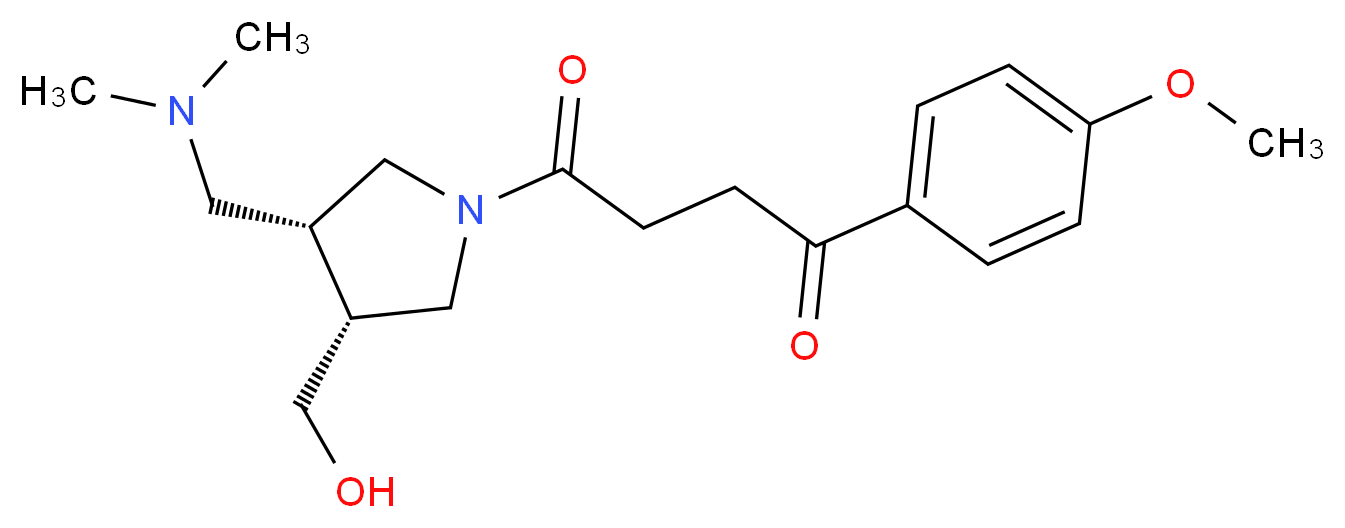 4-[(3R*,4R*)-3-[(dimethylamino)methyl]-4-(hydroxymethyl)pyrrolidin-1-yl]-1-(4-methoxyphenyl)-4-oxobutan-1-one_分子结构_CAS_)