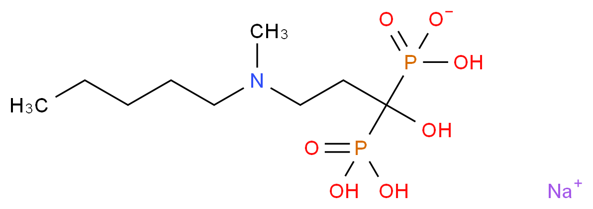 sodium hydrogen {1-hydroxy-3-[methyl(pentyl)amino]-1-phosphonopropyl}phosphonate_分子结构_CAS_138844-81-2