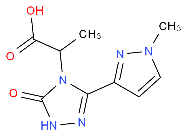 2-[3-(1-methyl-1H-pyrazol-3-yl)-5-oxo-1,5-dihydro-4H-1,2,4-triazol-4-yl]propanoic acid_分子结构_CAS_)