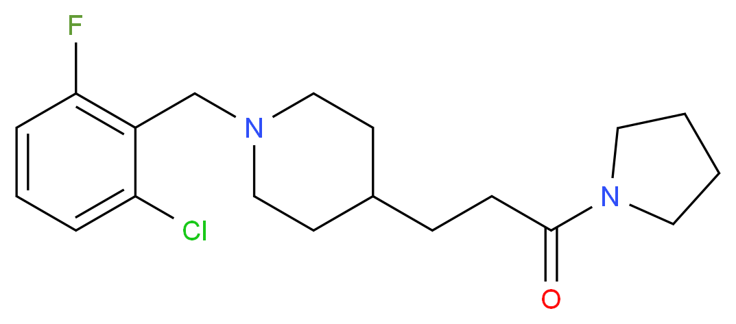 1-(2-chloro-6-fluorobenzyl)-4-[3-oxo-3-(1-pyrrolidinyl)propyl]piperidine_分子结构_CAS_)