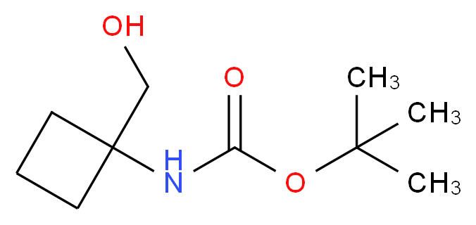 tert-Butyl (1-(hydroxymethyl)cyclobutyl)carbamate_分子结构_CAS_1142211-17-3)