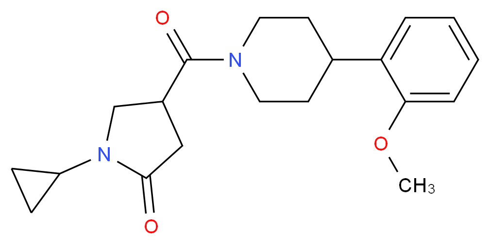 1-cyclopropyl-4-{[4-(2-methoxyphenyl)-1-piperidinyl]carbonyl}-2-pyrrolidinone_分子结构_CAS_)