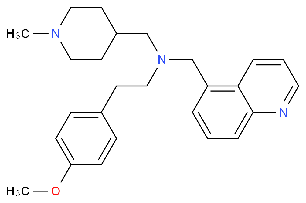 2-(4-methoxyphenyl)-N-[(1-methyl-4-piperidinyl)methyl]-N-(5-quinolinylmethyl)ethanamine_分子结构_CAS_)