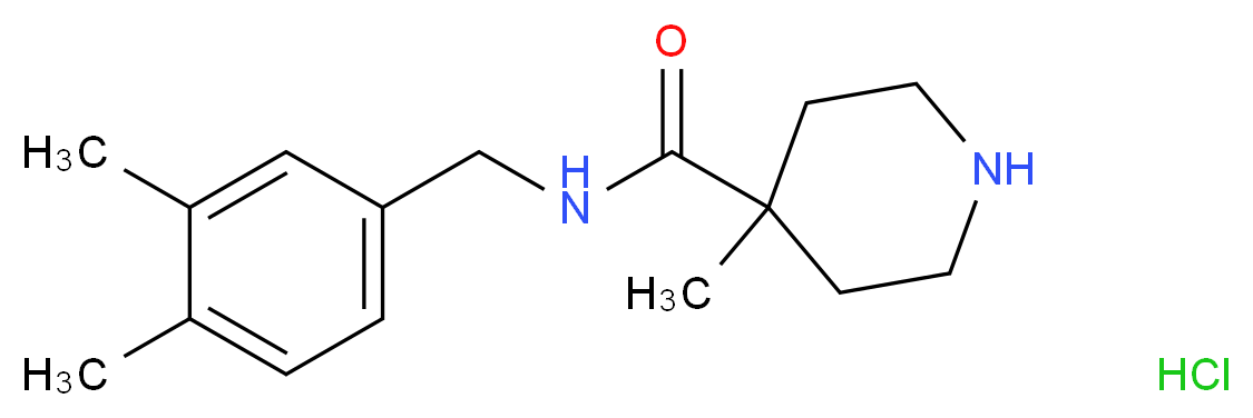 N-(3,4-Dimethylbenzyl)-4-methylpiperidine-4-carboxamide hydrochloride_分子结构_CAS_)