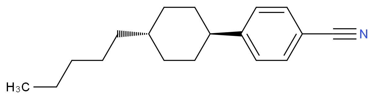 4-(反-4-戊基环己基)苯腈_分子结构_CAS_61204-01-1)