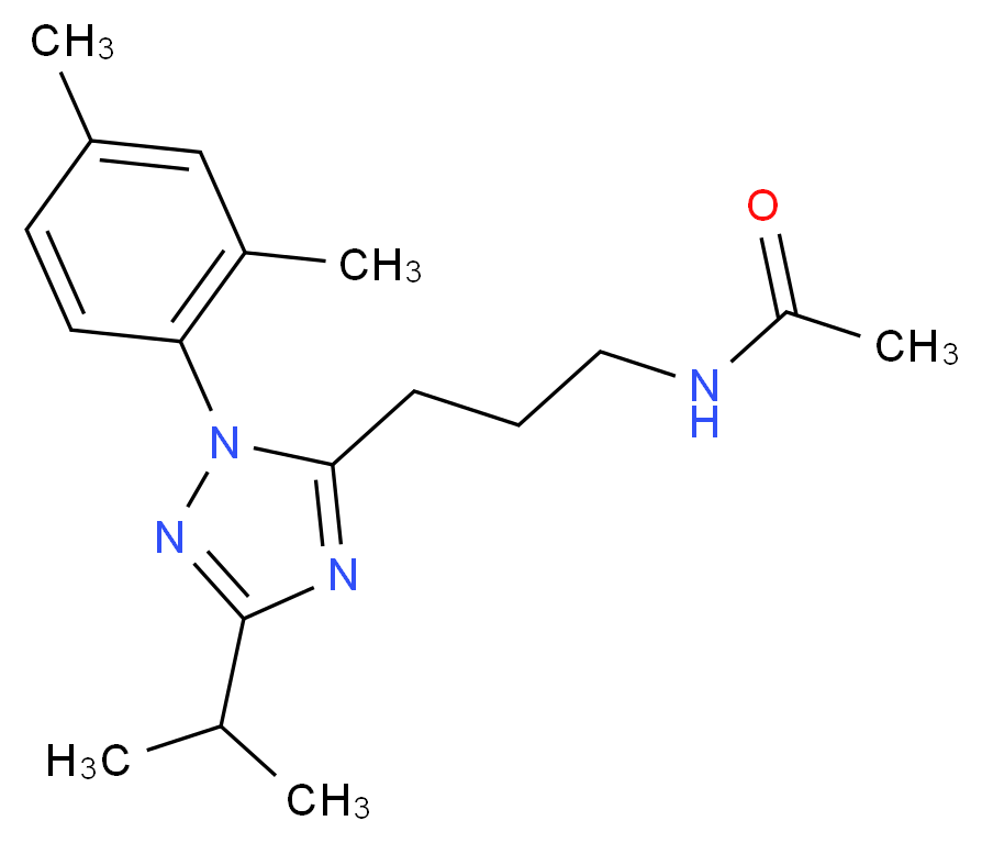 N-{3-[1-(2,4-dimethylphenyl)-3-isopropyl-1H-1,2,4-triazol-5-yl]propyl}acetamide_分子结构_CAS_)
