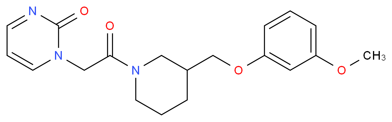 1-(2-{3-[(3-methoxyphenoxy)methyl]-1-piperidinyl}-2-oxoethyl)-2(1H)-pyrimidinone_分子结构_CAS_)