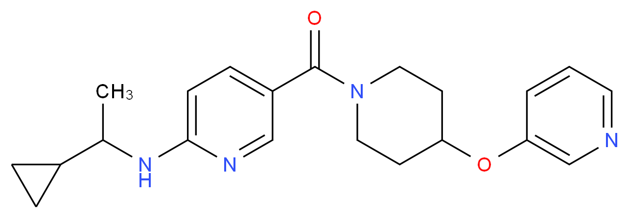 N-(1-cyclopropylethyl)-5-{[4-(3-pyridinyloxy)-1-piperidinyl]carbonyl}-2-pyridinamine_分子结构_CAS_)