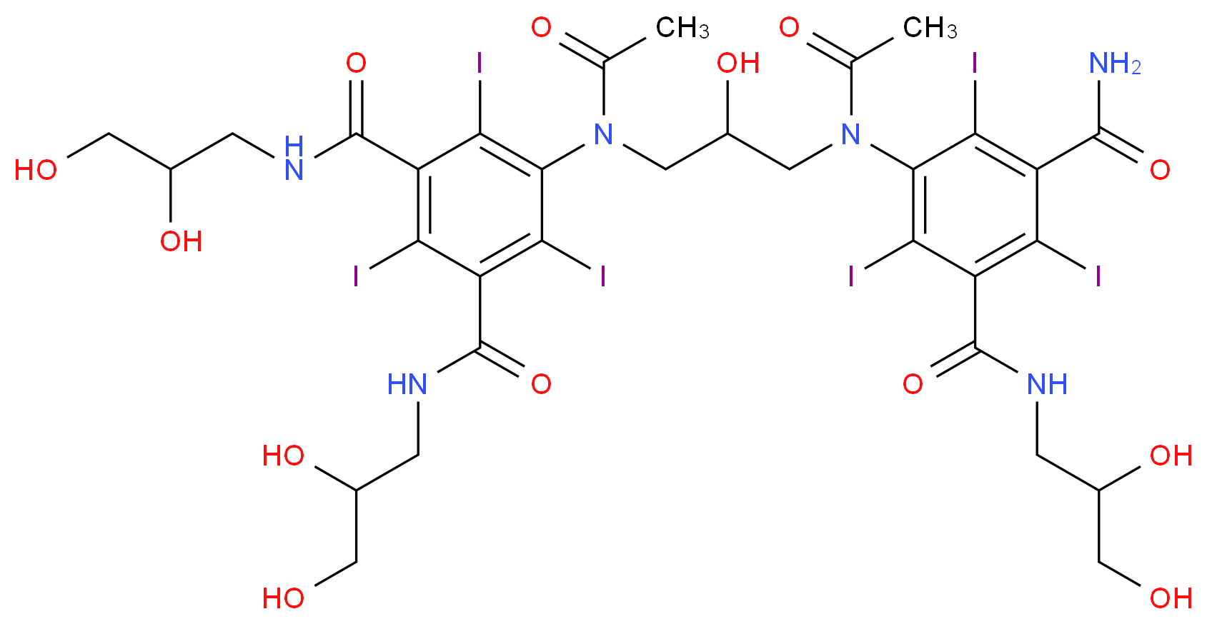 Des(2,3-dihydroxypropyl) Iodixanol_分子结构_CAS_255376-57-9)