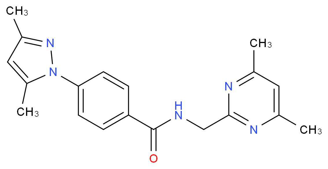 4-(3,5-dimethyl-1H-pyrazol-1-yl)-N-[(4,6-dimethyl-2-pyrimidinyl)methyl]benzamide_分子结构_CAS_)