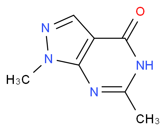 1,6-dimethyl-1H,4H,5H-pyrazolo[3,4-d]pyrimidin-4-one_分子结构_CAS_57121-52-5