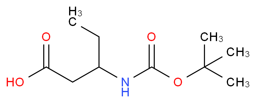 3-{[(tert-butoxy)carbonyl]amino}pentanoic acid_分子结构_CAS_557091-78-8