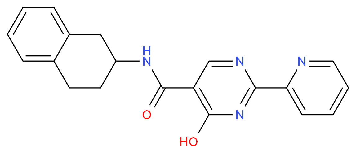 4-hydroxy-2-pyridin-2-yl-N-(1,2,3,4-tetrahydronaphthalen-2-yl)pyrimidine-5-carboxamide_分子结构_CAS_)