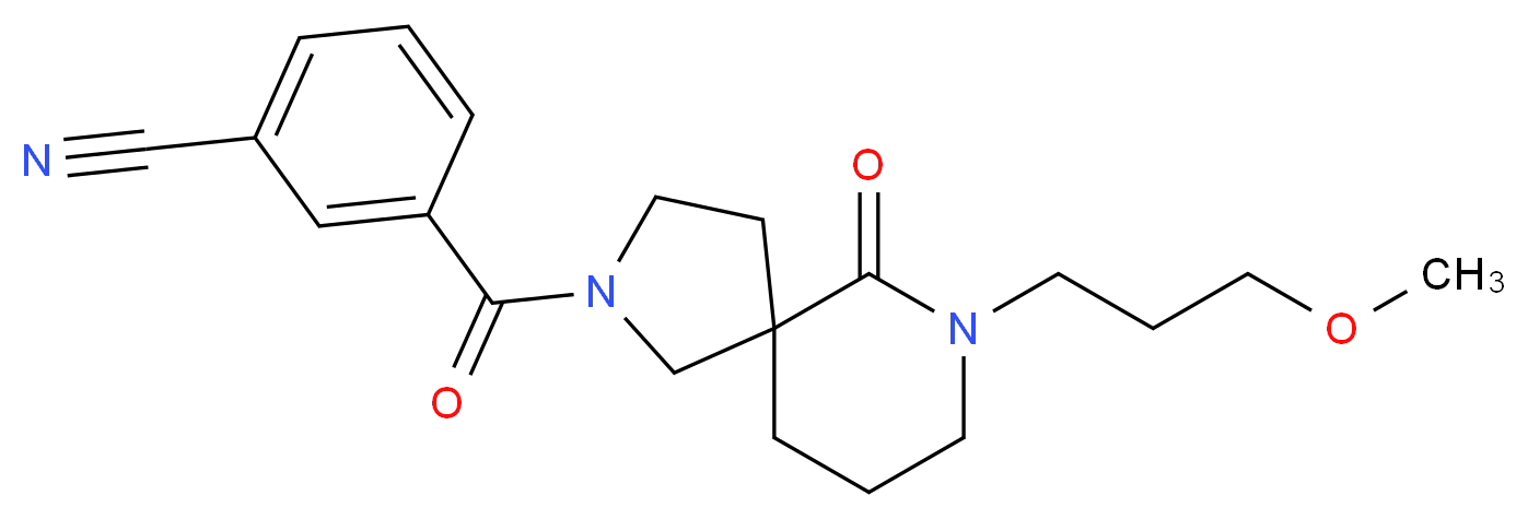 3-{[7-(3-methoxypropyl)-6-oxo-2,7-diazaspiro[4.5]dec-2-yl]carbonyl}benzonitrile_分子结构_CAS_)