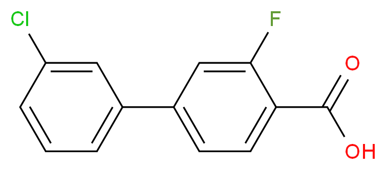 4-(3-chlorophenyl)-2-fluorobenzoic acid_分子结构_CAS_1261929-04-7