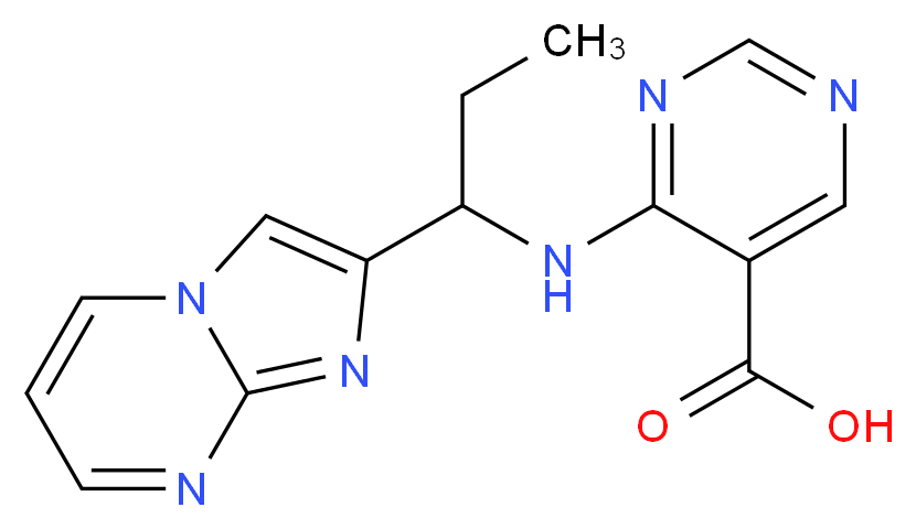 4-[(1-imidazo[1,2-a]pyrimidin-2-ylpropyl)amino]pyrimidine-5-carboxylic acid_分子结构_CAS_)