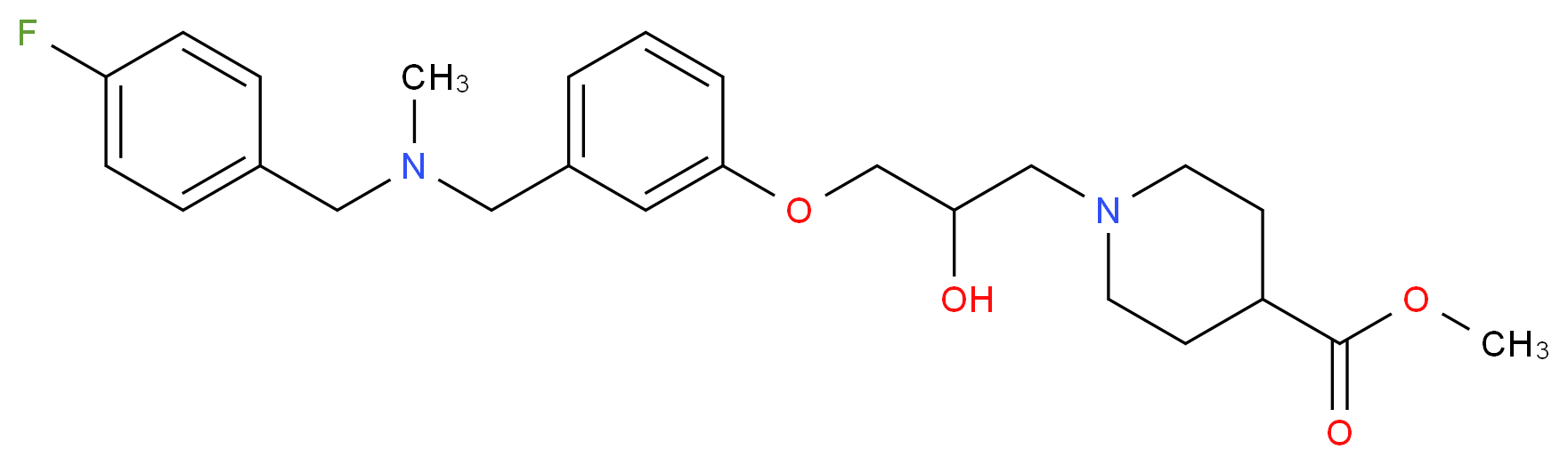 methyl 1-[3-(3-{[(4-fluorobenzyl)(methyl)amino]methyl}phenoxy)-2-hydroxypropyl]-4-piperidinecarboxylate_分子结构_CAS_)