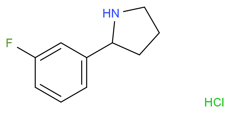 2-(3-fluorophenyl)pyrrolidine hydrochloride_分子结构_CAS_1193390-31-6)