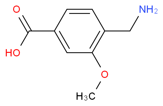 4-(aminomethyl)-3-methoxybenzoic acid_分子结构_CAS_96053-20-2