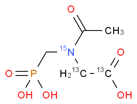 2-[N-(phosphonomethyl)acetamido](1,2-<sup>1</sup><sup>3</sup>C<sub>2</sub>)acetic acid_分子结构_CAS_1346598-31-9