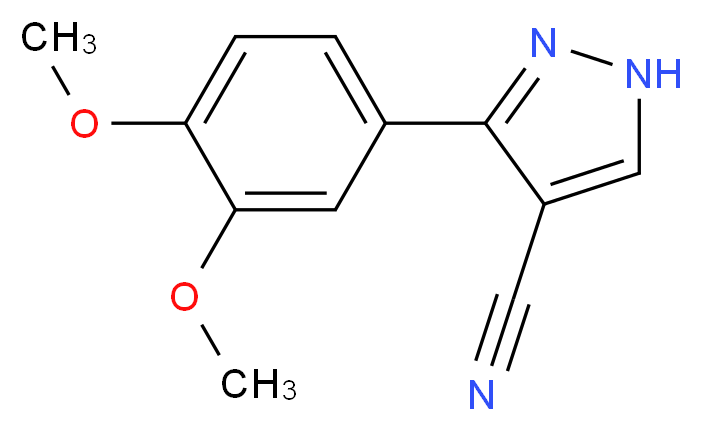 3-(3,4-Dimethoxyphenyl)-1H-pyrazole-4-carbonitrile_分子结构_CAS_)