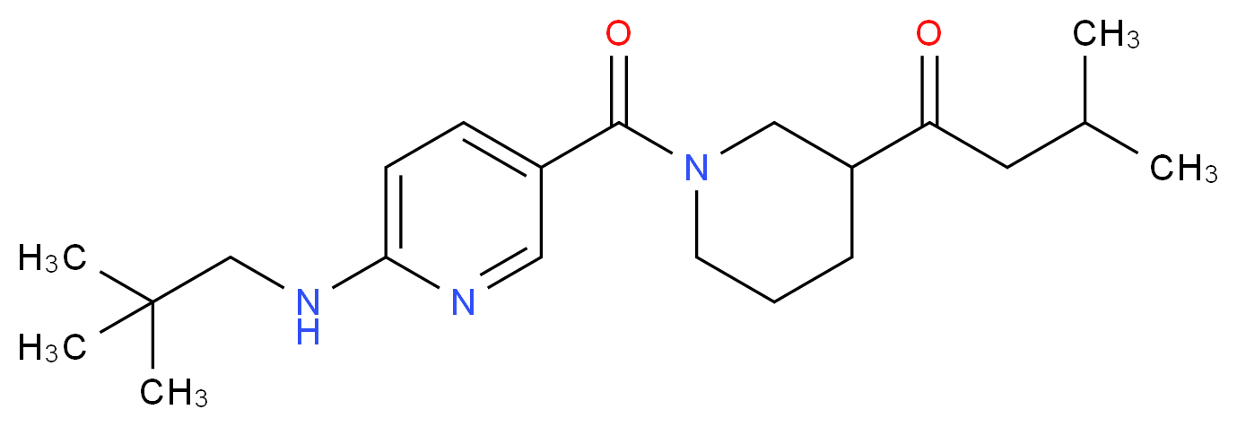 1-[1-({6-[(2,2-dimethylpropyl)amino]pyridin-3-yl}carbonyl)piperidin-3-yl]-3-methylbutan-1-one_分子结构_CAS_)