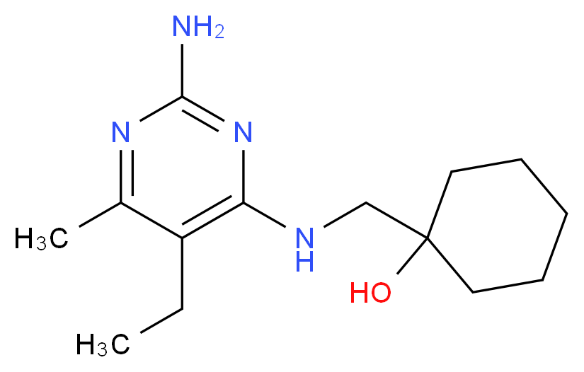 1-{[(2-amino-5-ethyl-6-methylpyrimidin-4-yl)amino]methyl}cyclohexanol_分子结构_CAS_)