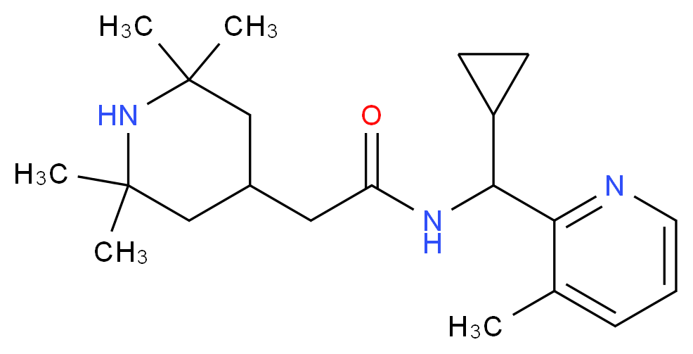 N-[cyclopropyl(3-methylpyridin-2-yl)methyl]-2-(2,2,6,6-tetramethylpiperidin-4-yl)acetamide_分子结构_CAS_)