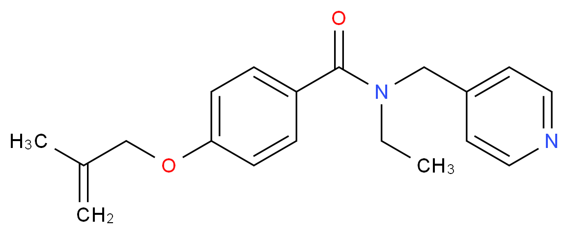 N-ethyl-4-[(2-methylprop-2-en-1-yl)oxy]-N-(pyridin-4-ylmethyl)benzamide_分子结构_CAS_)