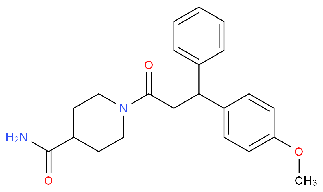 1-[3-(4-methoxyphenyl)-3-phenylpropanoyl]-4-piperidinecarboxamide_分子结构_CAS_)