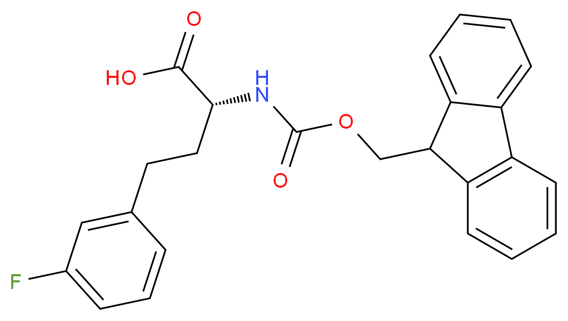 (R)-2-(9H-FLUOREN-9-YLMETHOXYCARBONYLAMINO)-4-(3-FLUORO-PHENYL)-BUTYRIC ACID_分子结构_CAS_)