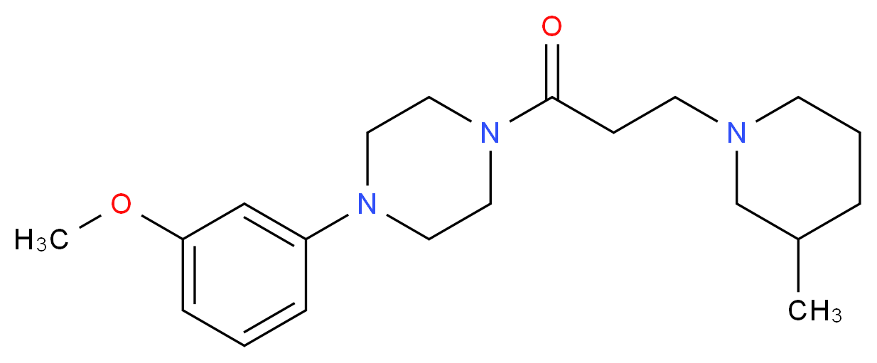 1-(3-methoxyphenyl)-4-[3-(3-methyl-1-piperidinyl)propanoyl]piperazine_分子结构_CAS_)