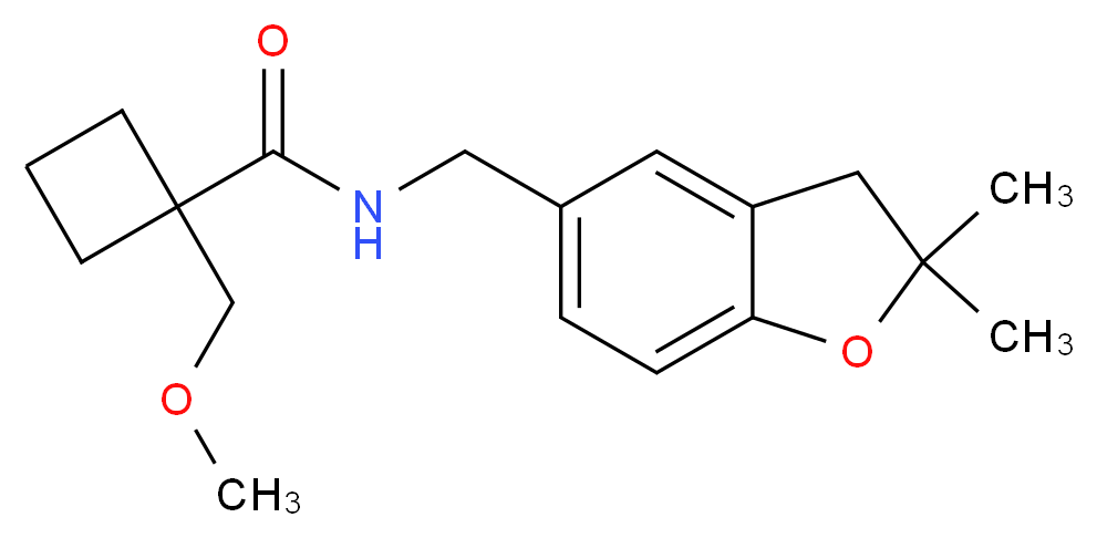 N-[(2,2-dimethyl-2,3-dihydro-1-benzofuran-5-yl)methyl]-1-(methoxymethyl)cyclobutanecarboxamide_分子结构_CAS_)