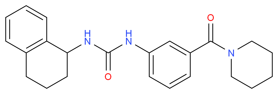 N-[3-(piperidin-1-ylcarbonyl)phenyl]-N'-(1,2,3,4-tetrahydronaphthalen-1-yl)urea_分子结构_CAS_)